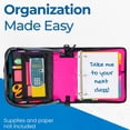 thumbnail image 5 of Case-it The Mighty Zip Tab Zipper Binder - 3 Inch O-Rings - 5 Color Tab Expanding File Folder - Multiple Pockets - 600 Sheet Capacity - Comes with Shoulder Strap - Magenta D-146 (6 Pack), 5 of 8