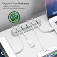 thumbnail image 2 of Office Desk Accessories - PC Gaming Accessories - Charger Organizer 3 Packs (7-5-3 Slots). Adhesive Cable Clips for Cord Management Cleans Up Messy Wires At Home, Car and Office, 2 of 6