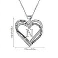 thumbnail image 3 of Valentines Day Gifts for Mom I Love You for Always and Forever Love Heart Pendent Necklace Mom Necklace Mama Necklace Silver Rhinestone Initial Necklaces for Women Mothers Day Gifts from Daughter N, 3 of 7