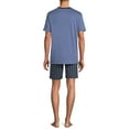 Hanes Men's Short Sleeve Cotton Modal Sleep Tee and Woven Stretch Sleep
