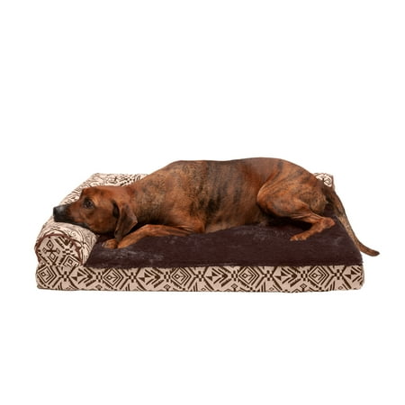 UPC: 0842229122855 | FurHaven Pet Products Southwest Kilim Deluxe Chaise Lounge Cooling Gel Memory Foam Sofa-Style Pet Bed for Dogs & Cats – Desert Brown Large