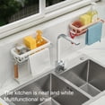 thumbnail image 3 of Yuarrent Soporte telescópico para jabón, almacenamiento de toallas, bandeja para fregadero montada en la pared, estante sin Puch, extensible Juegos de accesorios de baño Blanco, 3 of 6