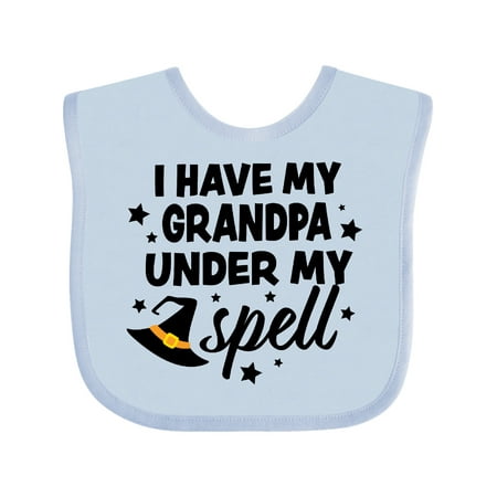 

Inktastic I Have My Grandpa Under My Spell with Cute Witch Hat Gift Baby Boy or Baby Girl Bib