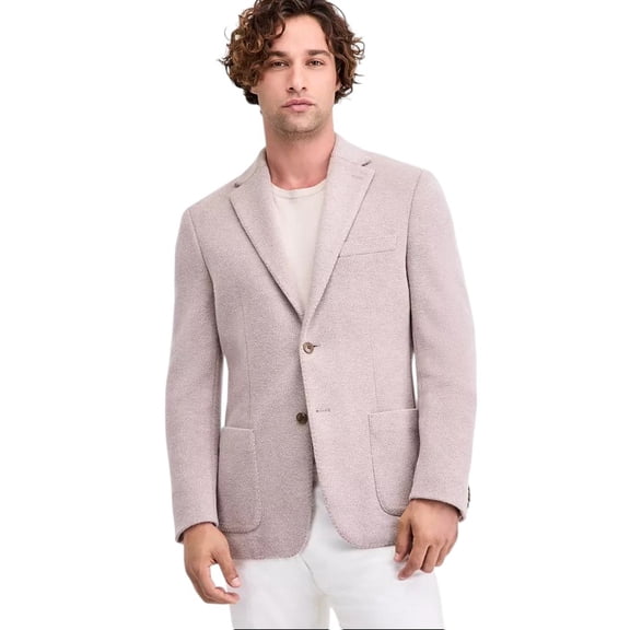 Michael Kors Mens Classic fit Suit Jacket Blazer 50 R Beige Solid Stretch