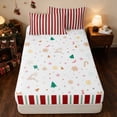 thumbnail image 4 of Manfei Festive Zipper Full Size Comforter Sets with Fitted Sheet and 2 Pillowcases Christmas Zipper Bedding Set, Pink Red, Xmas Reversible, 4 of 7