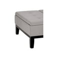 thumbnail image 3 of SIMPLIHOME Dover 36 inch Wide Square Coffee Table Lift Top Storage Ottoman, Cocktail Footrest Stool in Upholstered Cloud Grey Tufted Linen Look Fabric for the Living Room, Contemporary, 3 of 8