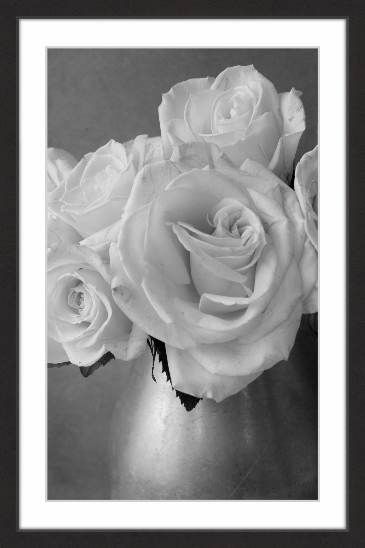"Country Bouquet in Grey II" Framed Painting Print