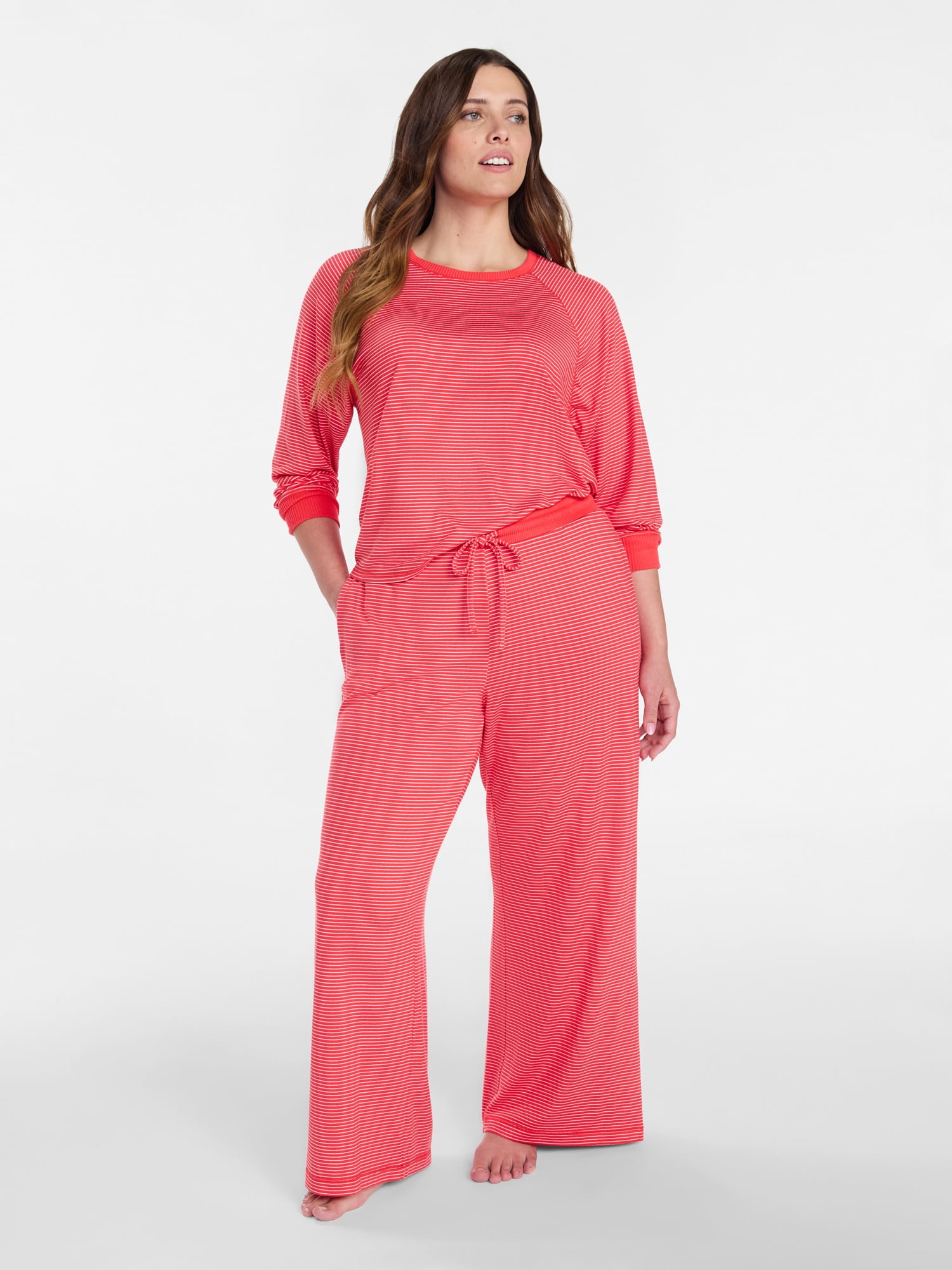 Joyspun Women's Cozy Lounge Collection Hacci Knit Sleep Pants, 29