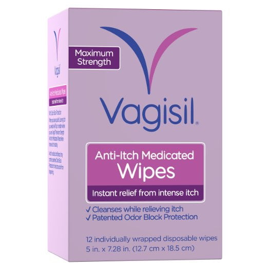 Vagisil Medicated Anti-Itch Wipes, 12 Wipes