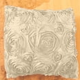 thumbnail image 2 of Satin Rosette Decorative Throw Pillow/Sham Cushion Cover Ivory, 2 of 3