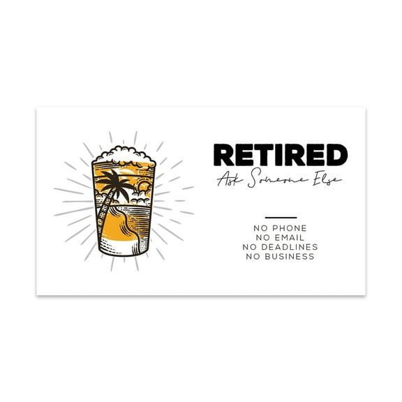 Koyal Wholesale Funny Retirement Business Cards, Ask Someone Else Beer Retired, Boss Farewell Office, 100-Pack