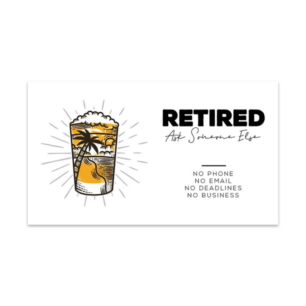 Andaz Press Funny Retirement Business Cards, Ask Someone Else Beer Retired  Business Cards Boss Farewell Office, 100-Pack 