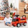 thumbnail image 3 of Costway Kids Ride On Fire Engine Licensed Mercedes Benz Push and Ride Racer Red, 3 of 9