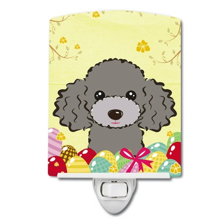 

Caroline s Treasures BB1941CNL Silver Gray Poodle Easter Egg Hunt Ceramic Night Light 6x4x3 multicolor