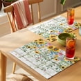 thumbnail image 4 of Sunflower Placemats Set of 6 Summer Botanical Pastoral Wooden Yellow Green Place Mats Indoor Wipeable Table Mats Washable Cloth Dining Table Placemats for Kitchen Holiday Party Home Decor 13x19 Inch, 4 of 9