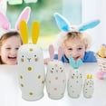 thumbnail image 2 of RyanK Easter Decorations Russian Nesting Dolls Easter Five Layer Robbit Set Crafts Children's Day Easter Gift Gift Toys, 2 of 6