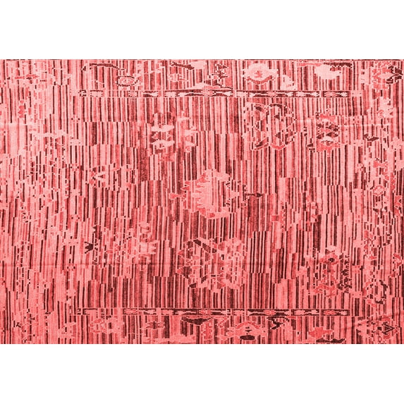 Ahgly Company Machine Washable Indoor Rectangle Abstract Red Modern Area Rugs, 2' x 5'