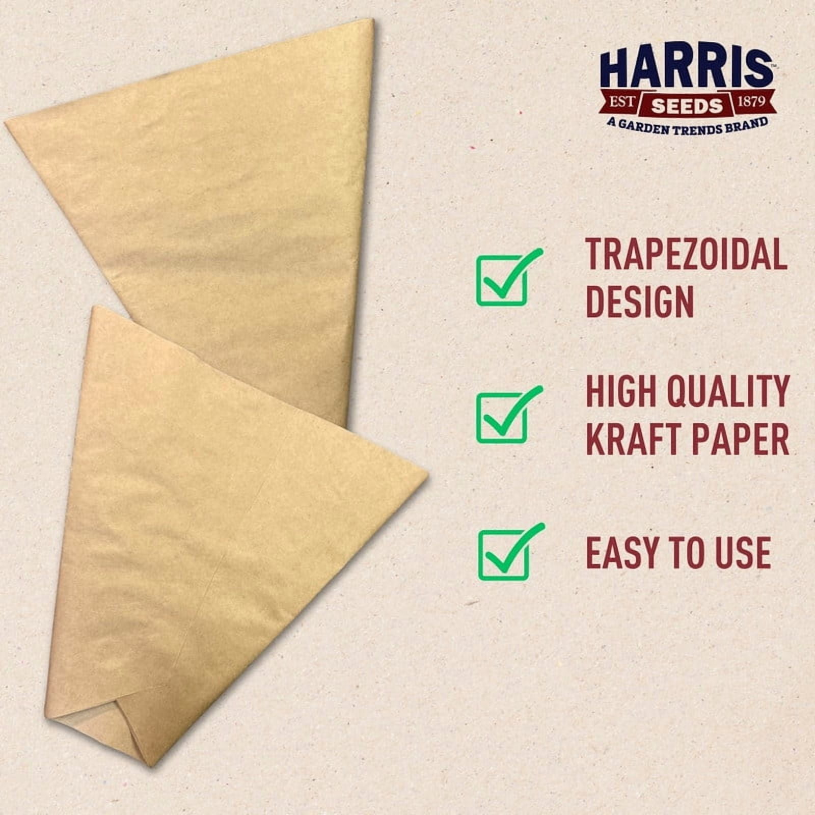 Harris Seeds - Wrapping Paper for Flower Bouquet Sleeve 12"x 12'x 4" - 50 Count