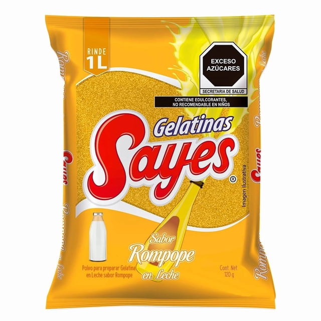 Polvo para preparar gelatina Sayes de leche sabor rompope 120 g