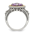 thumbnail image 2 of 14K/Silver Two-Tone Sterling Silver With 14K Pink Quartz Ring (Size 7) Made In Thailand qtc355-7, 2 of 3