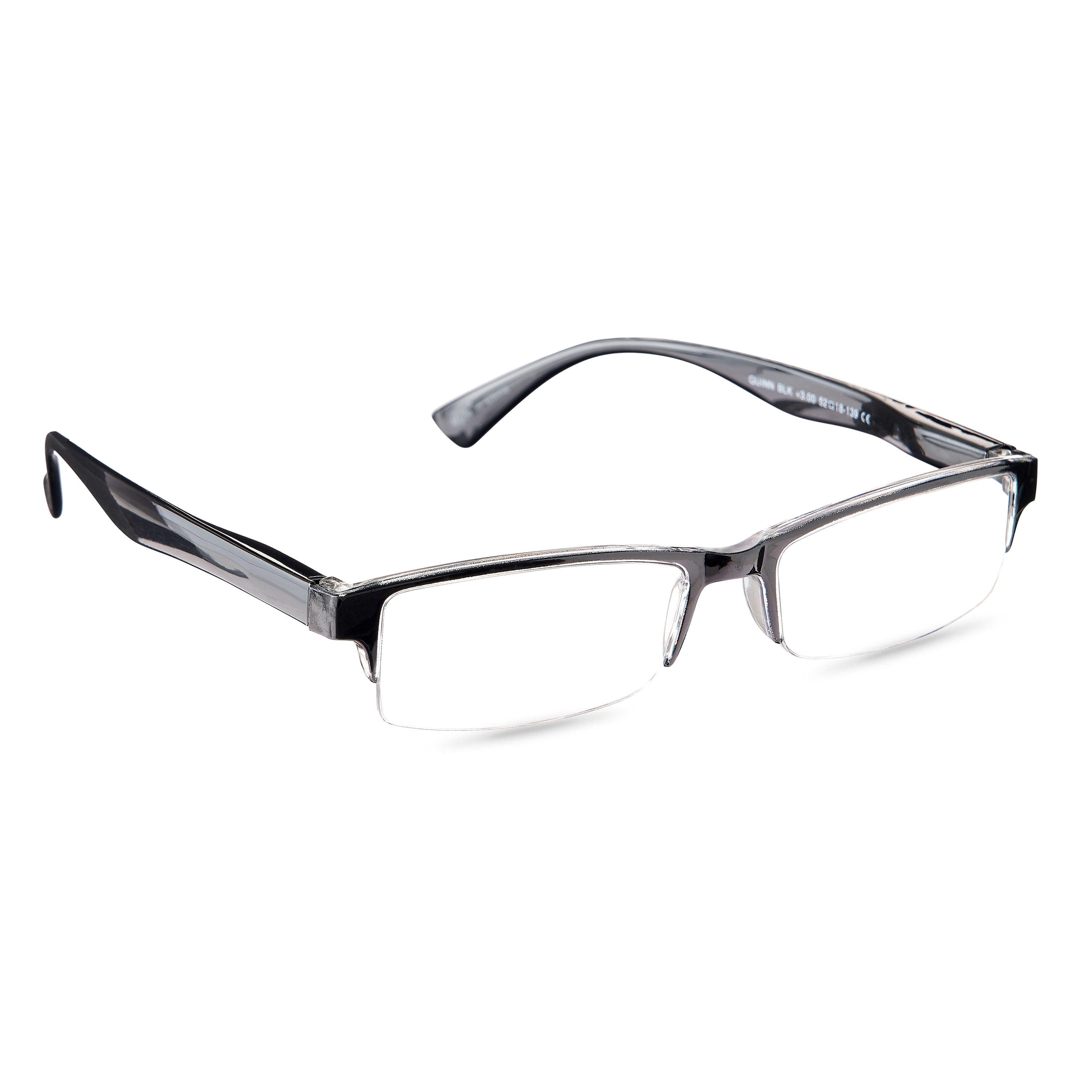 (2 pack) Equate Quinn Value 2-Pack Unisex Rectangular Reading Glasses with Case, Black/Navy Blue, +2.00