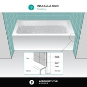 Fine Fixtures Acrylic-Fiberglass Soaking Bathtub, White. Alcove| Apron Front Right Hand 60x32