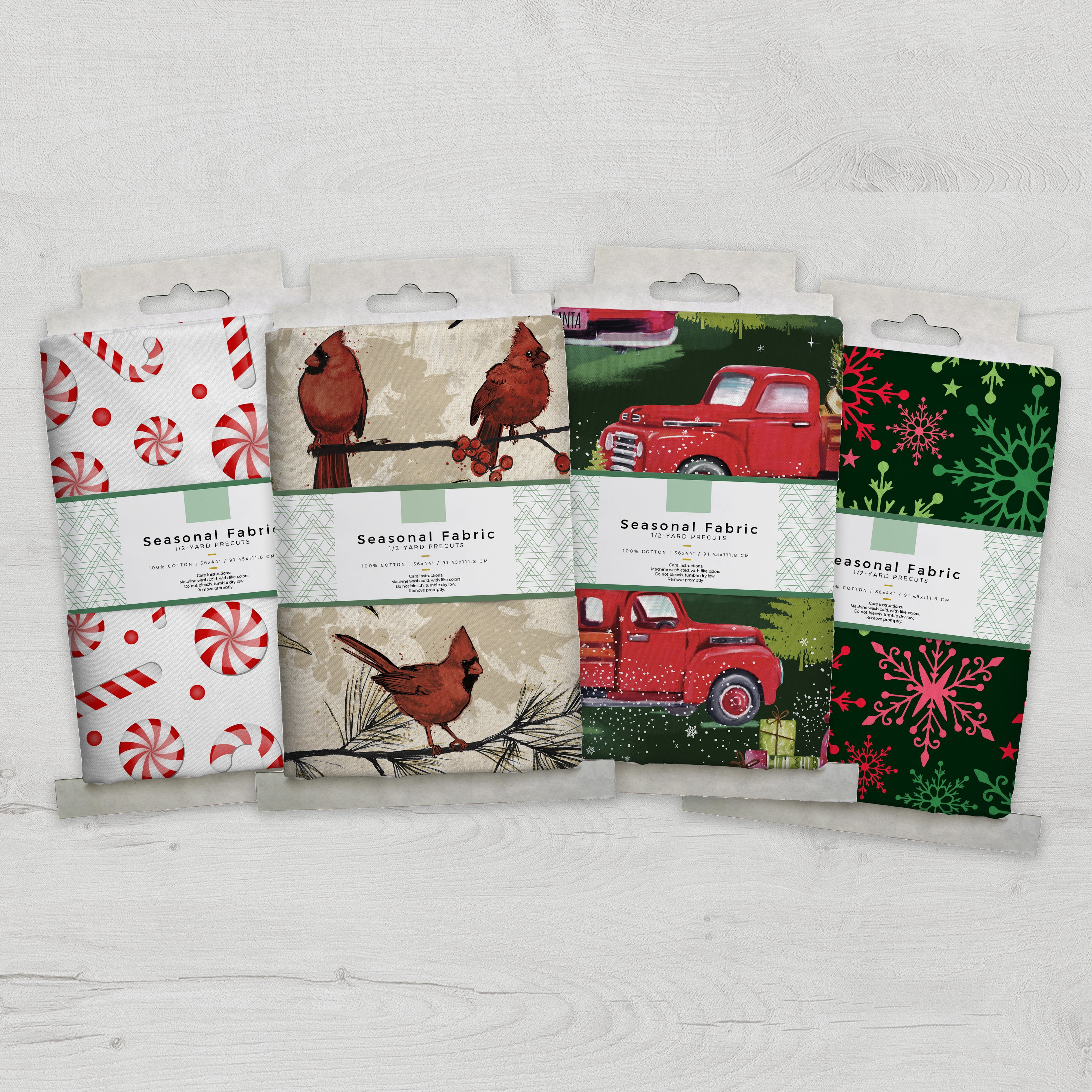 David Textiles, Inc. Christmas Half-yard Precut Assortment, 32 pieces