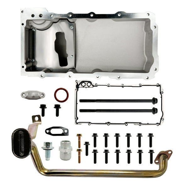 302-1 81074 Aluminum Rear Engine Rear Sump Oil Kit Low Profile Oil Pan Compatible with GM/Muscle Car/Classic/Trucks LS 1955-1987