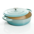 thumbnail image 2 of Crock-Pot Artisan 5 Quart Round Enameled Cast Iron Braiser Pan with Self Basting Lid in Aqua Blue, 2 of 2