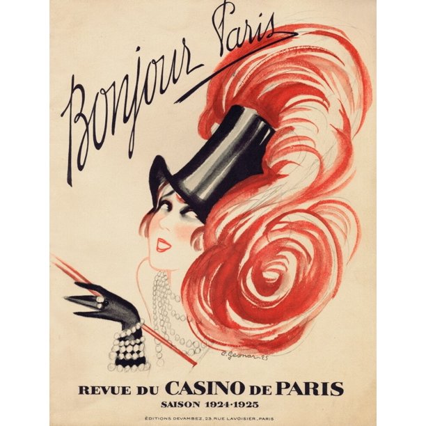 Programme Cover For Bonjour Paris At The Casino De Paris Pa Poster ...