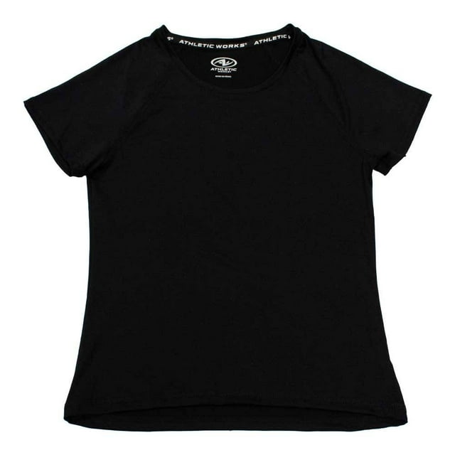Playera Athletic Works para Dama con Aplicación en Espalda Negro Talla EG