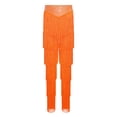 thumbnail image 3 of TiaoBug Kids Girls Elastic Waist Rhinestone Fringe Practice Pants Tassel Latin Salsa Dance Performance Trousers Fluorescent Orange 16, 3 of 7