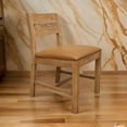 thumbnail image 6 of Asic 18 Inch Dining Chair - Set of 2 - Vinyl Fabric - Natural Brown Pine Wood, 6 of 6