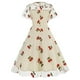 thumbnail image 2 of Vestido de Verano para las Mujeres de Manga Corta Cuello Redondo Polka Dot Impresión, Sexy Slim-Fit Casual Mini Estilo, 2 of 6