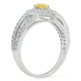thumbnail image 2 of 0.95 Carat (ctw) 14K White Gold Pear Cut Yellow & Round Cut White Diamond Ladies Bridal Halo Split Shank Engagement Ring, 2 of 4