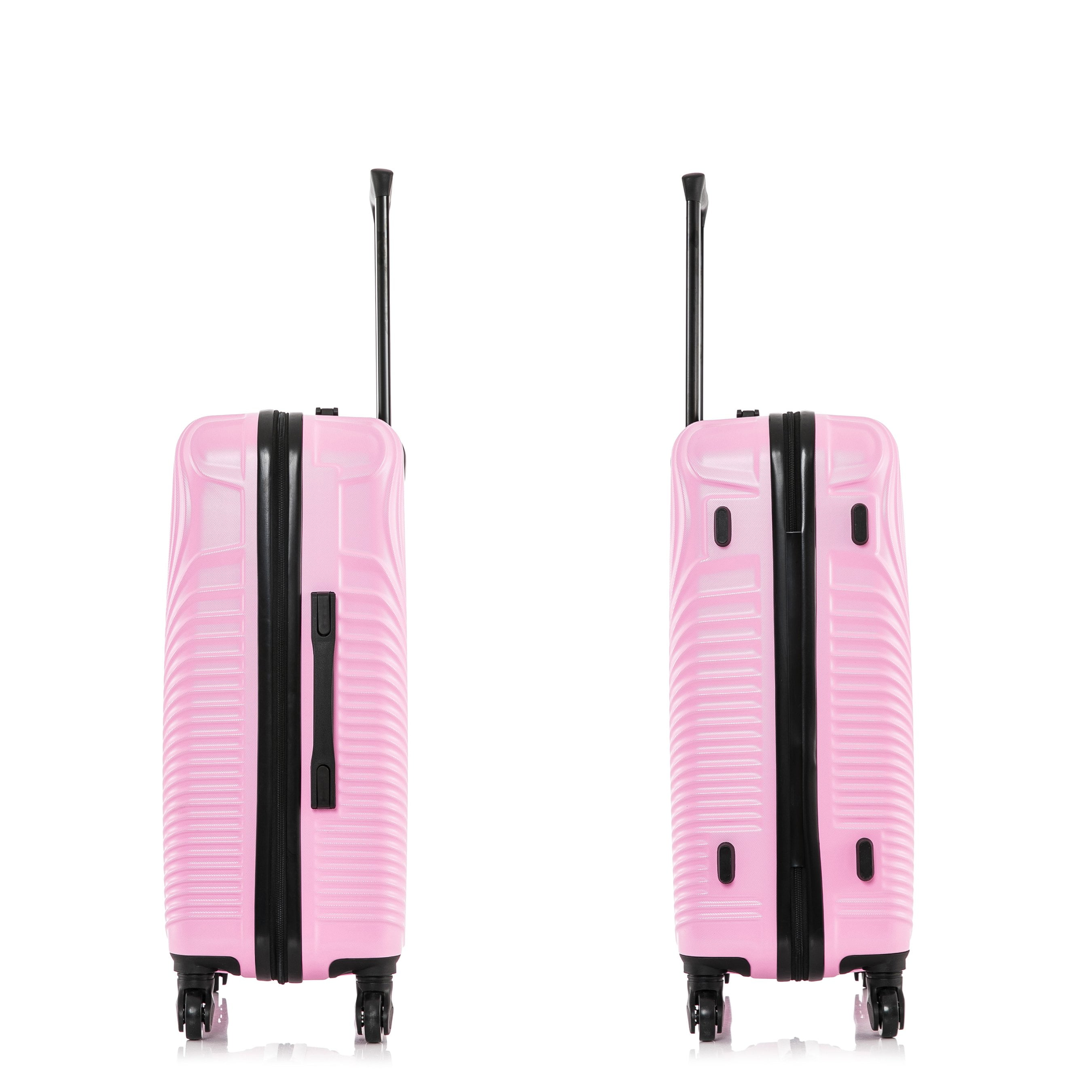 DUKAP Inception 24" Hardside Lightweight Luggage with Spinner Wheels, Handle and Trolley, Pink