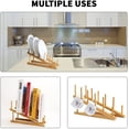 thumbnail image 4 of STONCEL 2 PCS Wooden Dish Rack Bamboo Drying Rack Dish Plate Rack Stand Pot Lid Holder Kitchen Cabinet Organizer for Dish Plate Bowl Cup Pot Lid Cutting Board, 4 of 6
