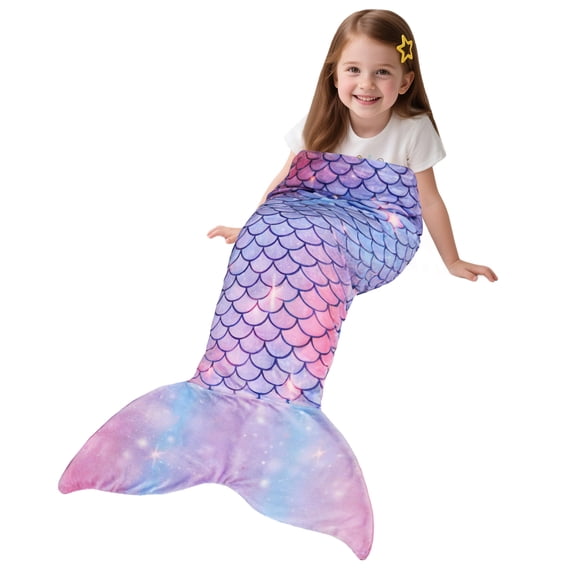 Catalonia Ultra Soft Mermaid Tail Blanket for Kids, Fish Tail Snuggly Blanket, Cozy Fleece Mermaid Gift for Girls Toddlers