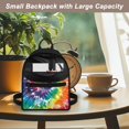 thumbnail image 5 of HELLHERO Rainbow Tie Dye Pattern Versatile Small Backpack Purse, Lightweight Travel Daypack with Smooth Zipper for Outdoor Shopping, 5 of 8