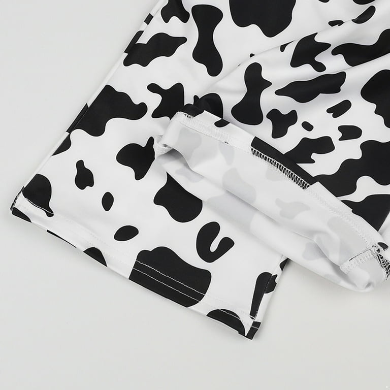  Fldy Kids Girls Flared Pants Fashion Cow Pattern Print
