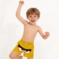 thumbnail image 6 of Boys' Angry Face Print Swim Trunks, Quick-Dry Elastic Waist Board Shorts with Pockets for Kids, 3-12 Years Yellow b 12-13 Years, 6 of 8