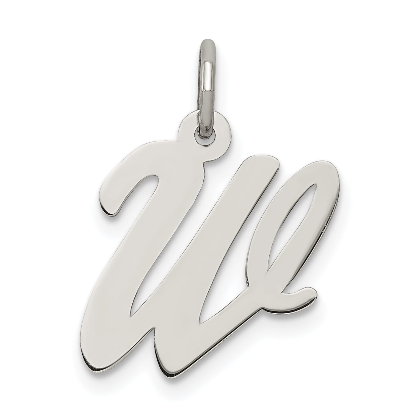 IceCarats - 925 Sterling Silver Script Letter W Initial Monogram Name ...