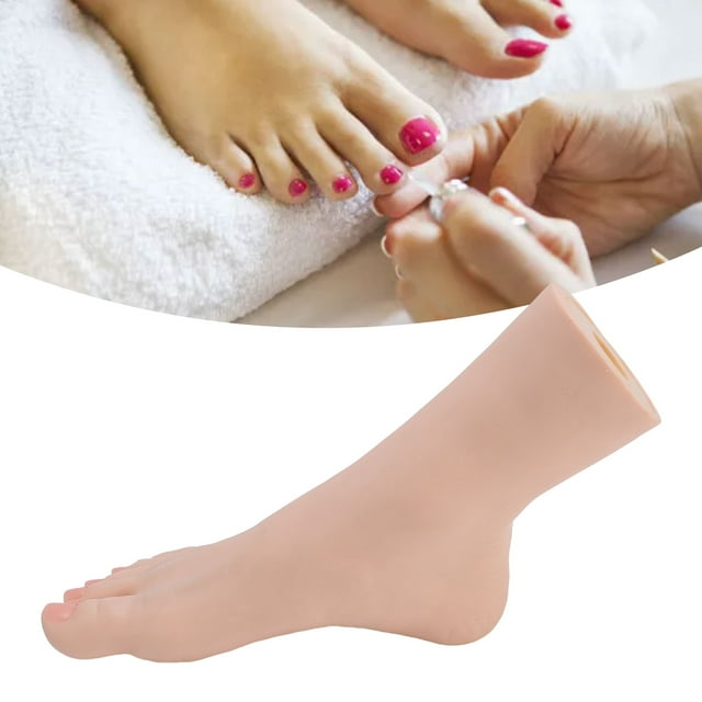 Silicone Foot Model, Flexible Practice prosthetic Foot Model, Silicone Foot Mannequin, prosthetic Training Foot Flexible Movable Silicone prosthetic Foot Tool for Nails Art Training Jewerly