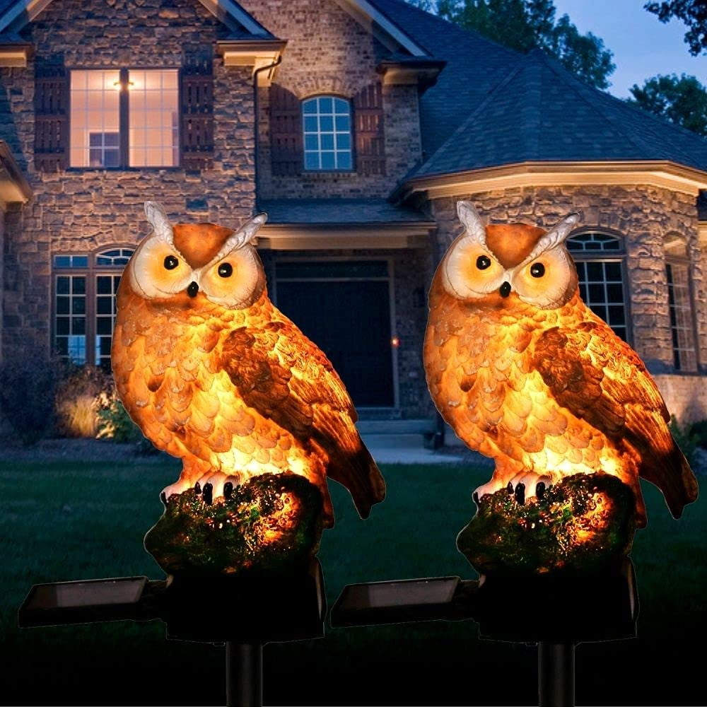  HSHD Solar Owl Decoration Lights Outdoor Spread-Winged Owl  Figurine Garden Decor with Metal Yard Art.Owl Statue Light for Pathway  Patio Backyard Decoration Lawn Ornaments(12x15 Owl) : Patio, Lawn & Garden