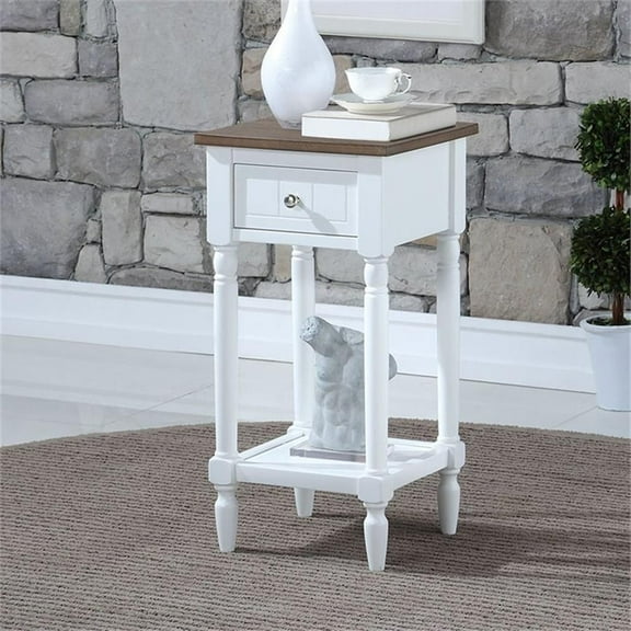 Pemberly Row End Table Nightstand Bedside Square in Wood - White