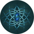 thumbnail image 1 of Ahgly Company Indoor Round Patterned Dark Cyan Green Area Rugs, 6' Round, 1 of 6
