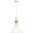 thumbnail image 5 of Progress Lighting Lorin 1-Light Pendant, Satin White, Cone-Shaped, Dry Rated, Ideal for Contemporary Interiors, 18" Diameter, 5 of 8