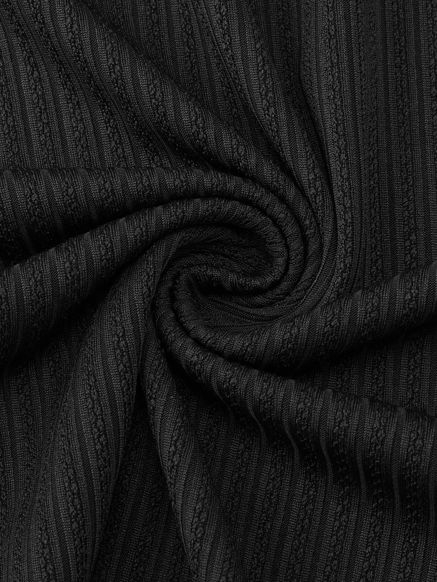 DARING DIVA Women's Ribbed Spaghetti Strap Midi Lace Trim Sleepdress L Black