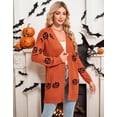 thumbnail image 3 of Halloween Day Cardigan Sweaters for Women V-Neck Open Front Cardigan Pumpkin Ghost Printed Mid-Length Cardigans Shermie, 3 of 6