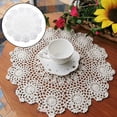 thumbnail image 4 of Lace Doilies Crochet Cloth Table Placemat Handmade Round Coasters Rosary Doily Round Cotton Handmade Crochet Lace Table Mat Flower Coaster, 4 of 6